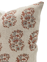 AZALEA IN TERRA COTTA AND GREY PILLOW COVER - Krinto.com