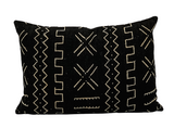 Mudcloth Black with White Pattern Lumbar Pillow Cover - Krinto.com
