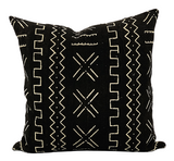 Mudcloth Black with White pattern Pillow Cover - Krinto.com