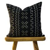 Mudcloth Black with White pattern Pillow Cover - Krinto.com