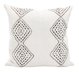 White with Black Diamonds Mudcloth Pillow Cover - Krinto.com