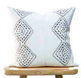 White with Black Diamonds Mudcloth Pillow Cover - Krinto.com