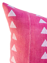 Pink with White Triangles Mudcloth PIllow Cover - Krinto.com