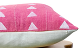 Pink with White Triangles Mudcloth PIllow Cover - Krinto.com