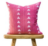 Pink with White Triangles Mudcloth PIllow Cover - Krinto.com