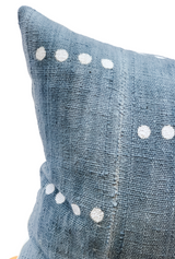 Blue Grey mudcloth With White Dots Pillow Cover - Krinto.com