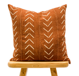 Rust Brown and Cream Chevrons Mudcloth PIllow Cover - Krinto.com