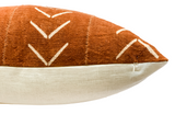Rust Brown and Cream Chevrons Mudcloth PIllow Cover - Krinto.com