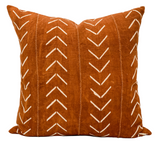 Rust Brown and Cream Chevrons Mudcloth PIllow Cover - Krinto.com