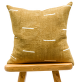 Mustard Yellow With White Lines Mudcloth Pillow Cover - Krinto.com