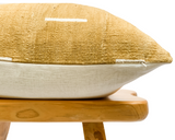 Mustard Yellow With White Lines Mudcloth Pillow Cover - Krinto.com