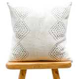 White Grey Mudcloth Pillow Cover - Krinto.com