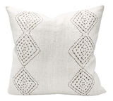 White Grey Mudcloth Pillow Cover - Krinto.com