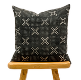 Black with White Crosses Mudcloth Pillow Cover - Krinto.com
