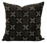 Black with White Crosses Mudcloth Pillow Cover - Krinto.com