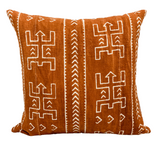 Rust and Cream Mudcloth Pillow Cover - Krinto.com