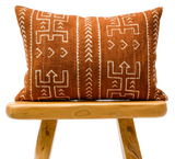Rust And Cream Lumbar Mudcloth Pillow Cover - Krinto.com
