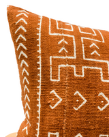 Rust And Cream Lumbar Mudcloth Pillow Cover - Krinto.com