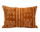 Rust And Cream Lumbar Mudcloth Pillow Cover - Krinto.com