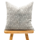 Floral Soft Grey on Natural Linen Pillow Cover - Krinto.com