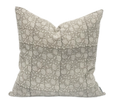 Floral Soft Grey on Natural Linen Pillow Cover - Krinto.com