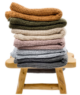 Oversized Linen Cotton Waffle Throw Blanket - Krinto.com