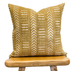 Cream White Design on Mustard Pillow - Krinto.com