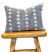 Grey with White Triangles Mudcloth Pillow Cover - Krinto.com