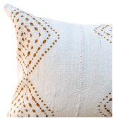 Cream White with Rust Pattern Mudcloth Pillow Cover - Krinto.com