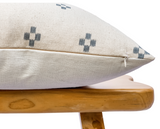 White and Blue grey Dot Hmong Pillow Cover - Krinto.com