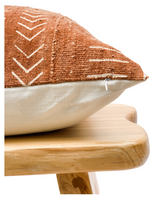 Mudcloth Cream Abstract on Rust-Brown Pillow Cover - Krinto.com