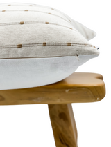 White with Beige Textured Stripes Pillow Cover - Krinto.com