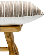 Light Brown and White Stripes Long Pillow Cover - Krinto.com