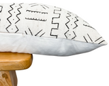 Extra long White with Black Design Mudcloth Pillow Cover - Krinto.com