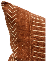 Mudcloth Cream Abstract on Rust-Brown Pillow Cover - Krinto.com