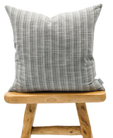 Grey Green with Black Stripes Woven Pillow Cover - Krinto.com