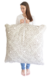 Designer beige floor pillow - Krinto.com