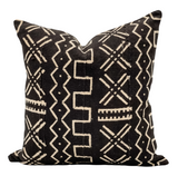 Black with Cream Abstract Mudcloth Pillow Cover - Krinto.com
