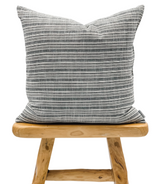 Black and Cream Striped Woven Pillow Cover - Krinto.com