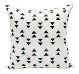 Black Triangles on White Mudcloth Pillow Cover - Krinto.com