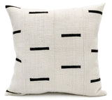 Mudcloth black lines on white Pillow Cover - Krinto.com