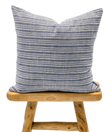 Blue and Cream Striped Woven Pillow Cover - Krinto.com