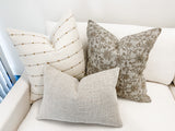 TACOMA BEIGE ON NATURAL LINEN PILLOW COVER - Krinto.com