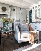 Floral Soft Grey on Natural Linen Pillow Cover - Krinto.com