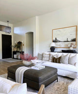 TACOMA BEIGE ON NATURAL LINEN PILLOW COVER - Krinto.com