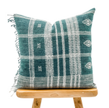 TEAL VINTAGE INDIAN WOOL PILLOW COVER - Krinto.com