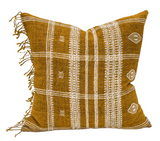MUSTARD SAFFRON VINTAGE INDIAN WOOL PILLOW COVER - Krinto.com