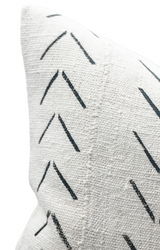 CREAM WHITE WITH BLACK CHEVRONS MUDCLOTH PILLOW COVER - Krinto.com