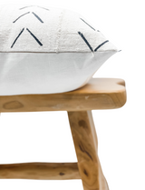 CREAM WHITE WITH BLACK CHEVRONS MUDCLOTH PILLOW COVER - Krinto.com