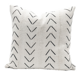 CREAM WHITE WITH BLACK CHEVRONS MUDCLOTH PILLOW COVER - Krinto.com